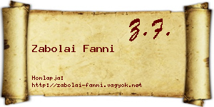 Zabolai Fanni névjegykártya