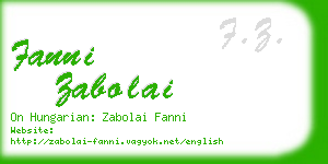 fanni zabolai business card